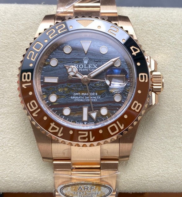 GMT-Master II 126715 CHNR RG ARF 1:1 Best Edition Everrose Tiger Iron Dial On RG Bracelet