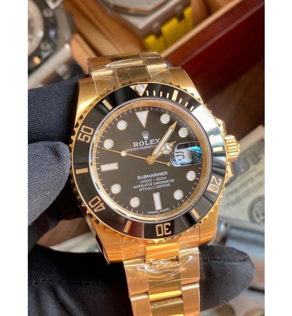Submariner 116618 Black Ceramic VSF YG Plated 904L