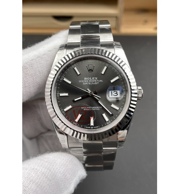 DateJust 41 126334 904L SS VSF V2 1:1 Best Edition Gray Dial on Oyster Bracelet VS3235