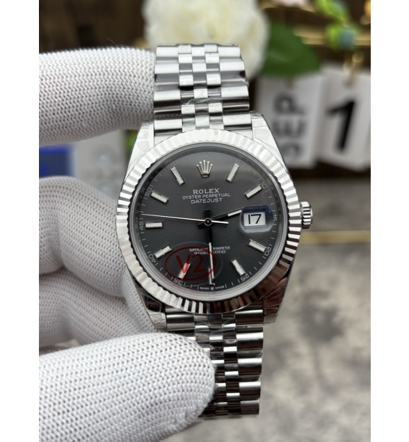 DateJust 41 126334 904L SS V2 VSF 1:1 Best Edition Gray Dial Stick Marker On Jubilee Bracelet DD3235