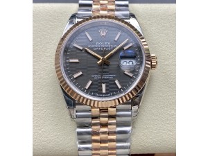 DateJust 36 SS 126231 904L SS/RG VSF 1:1 Best Edition Gray Fluted Dial Sticks Markers on Jubilee Bracelet VS3235