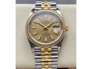 DateJust 36 126283 904L SS/YG VSF 1:1 Best Edition Gold Fluted Dial Sticks Markers on Jubilee Bracelet VS3235
