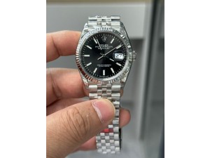 DateJust 36 SS 126234 VSF 1:1 Best Edition 904L Steel Black Dial Diamonds Markers on Jubilee Bracelet VS3235
