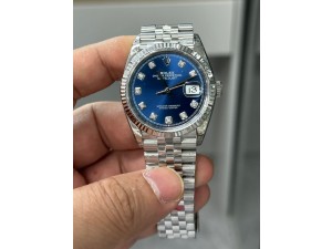 DateJust 36 SS 126234 VSF 1:1 Best Edition 904L Steel Blue Dial Diamonds Markers on Jubilee Bracelet VS3235