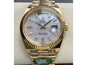 Day Date 40 YG 228235 ARF Gain Weight 1:1 Best Edition White MOP Dial on President Bracelet VR3255