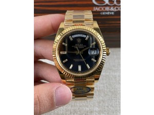 Day Date 40mm YG 228238 ARF Gain Weight Crystal Diamonds Bezel on President Bracelet VR3255