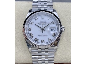 DateJust 36 SS 126234 VSF 1:1 Best Edition 904L Steel White Dial Roman Markers on Jubilee Bracelet SH3235