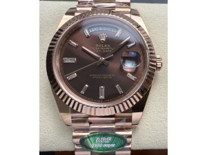 Day Date 40 RG 228235 ARF Gain Weight 1:1 Best Edition Brown Crystal Dial on President Bracelet VR3255