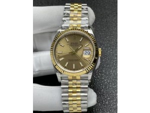 DateJust 36 904L SS/YG 126233 VSF 1:1 Best Edition Gold Stick Dial on Jubilee Bracelet VS3235