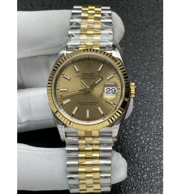 DateJust 36 904L SS/YG 126233 VSF 1:1 Best Edition Gold Stick Dial on Jubilee Bracelet VS3235