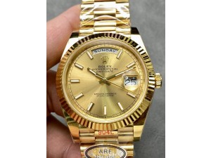 Day Date 40 YG 228238 ARF Gain Weight 1:1 Best Edition YG Stick Dial on President Bracelet VR3255