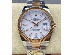 DateJust 41 SS/RG ARF Gain Weight 1:1 Best Edition White Dial on Oyster Bracelet SH3235