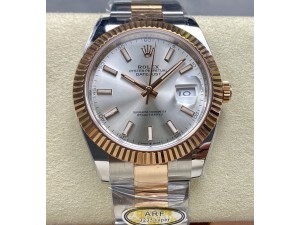 DateJust 41 SS/RG ARF Gain Weight 1:1 Best Edition Silver Dial on Oyster Bracelet SH3235