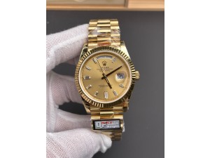 Day Date 228238 40mm 904L YG QF Gain Weight Gold Dial T Dia Markers on YG President Bracelet A2836