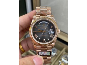 Day Date 228235 40mm 904L RG QF 1:1 Gain Weight Black Gradient Dial Roman Markers on RG President Bracelet A2836