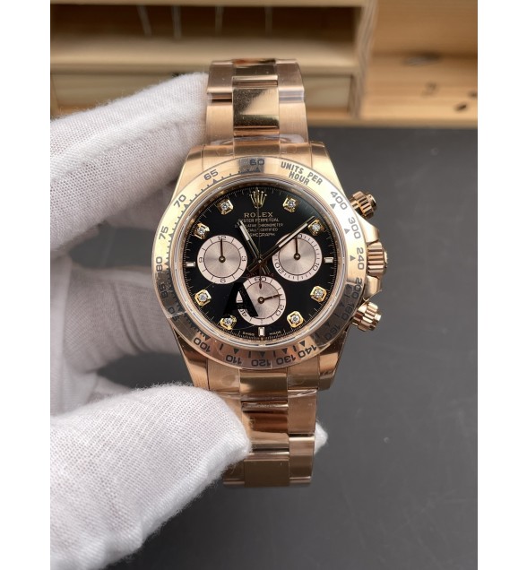 Daytona 126505 VSF 1:1 Best Edition Black Dial RG Subdial On Oyster Bracelet DD4131 (Gain Weight)