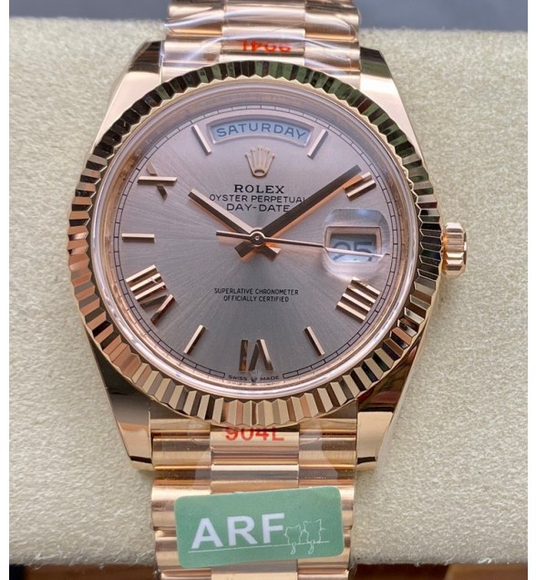 DayDate 40 RG ARF Gain Weight 904L Steel RG Dial Roman Markers on President Bracelet VR33255