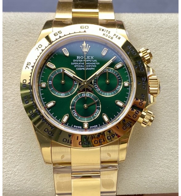 Daytona 116508 VSF 1:1 Best Edition Green Dial Steel 904L on YG Bracelet DD4130(Gain Weight）