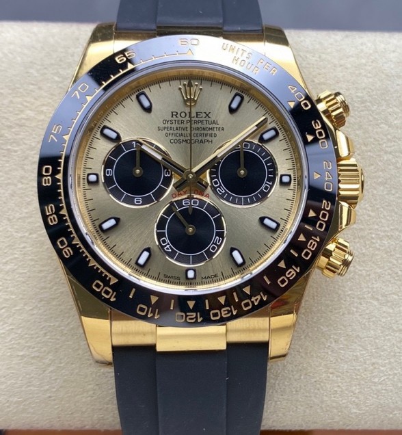 Daytona 116518 VSF 1:1 Best Edition 904L Steel YG Dial on Oysterflex Strap DD4130(Gain Weight）