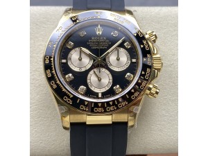 Daytona 126518 QF 1:1 Best Edition Black/YG Diamonds Dial on Oysterflex Strap SH4131 (Gain Weight)