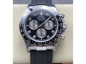 Daytona 126519 QF 1:1 Best Edition Black/Gray Dial Diamonds on Oysterflex Strap QF4131(Gain Weight)