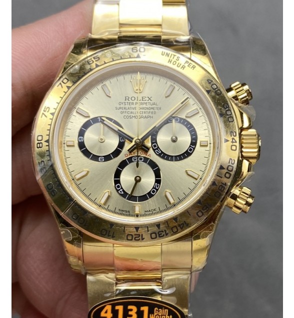 Daytona 126508 QF 1:1 Best Edition YG/Black Dial on YG Bracelet SH4131 (Gain Weight）