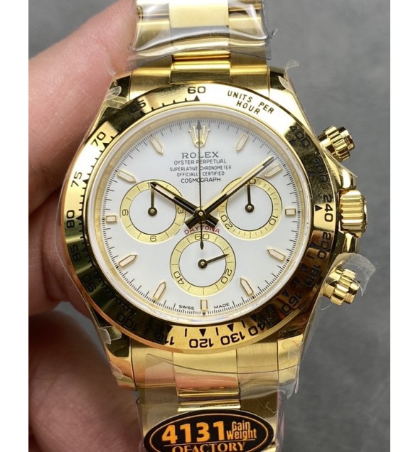 Daytona 126503 QF 1:1 Best Edition White Dial on YG Bracelet SH4131 V11 (Gain Weight）