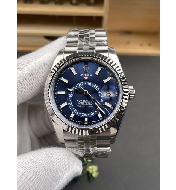 Sky-Dweller 42mm 326934 904L SS ZF 1:1 Best Edition Blue Dial on SS Jubilee Bracelet A2824