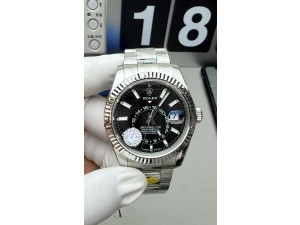 Sky-Dweller 42mm 326934 904L SS ZF 1:1 Best Edition Black Dial on SS Bracelet A2824