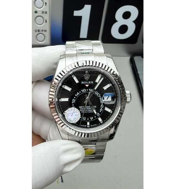 Sky-Dweller 42mm 326934 904L SS ZF 1:1 Best Edition Black Dial on SS Bracelet A2824