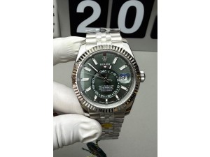 Sky-Dweller 42mm 326934 904L SS ZF 1:1 Best Edition Green Dial on SS Bracelet A2824