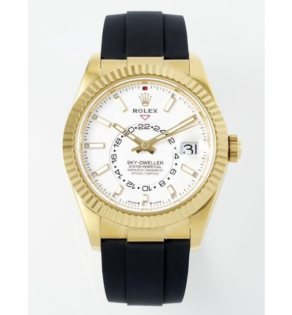 Sky-Dweller 336239 42mm SS ZF 1:1 Best Edition White Dial on Oysterflex Strap A23J (Gain Weight)