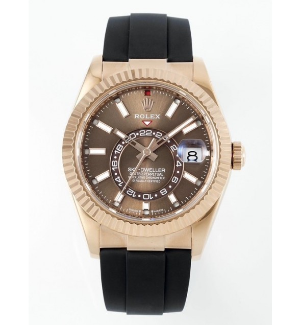 Sky-Dweller 336235 RG ZF 1:1 Best Edition Brown Dial on Oysterflex Strap A23J (Gain Weight)
