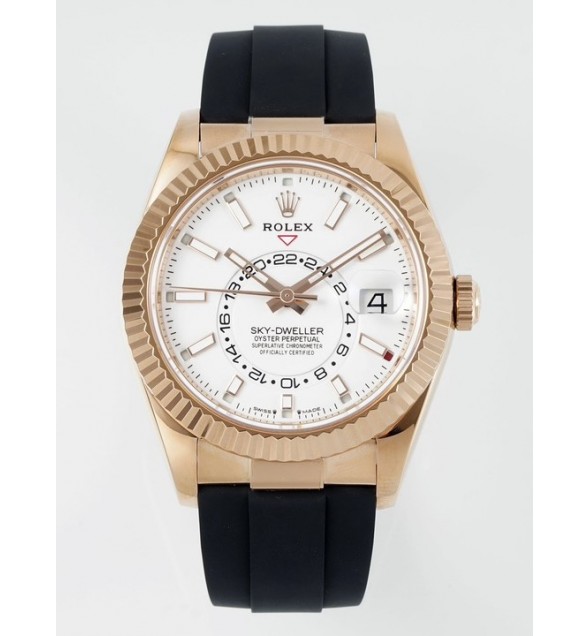 Sky-Dweller 336235 RG ZF 1:1 Best Edition White Dial on Oysterflex Strap A23J (Gain Weight)