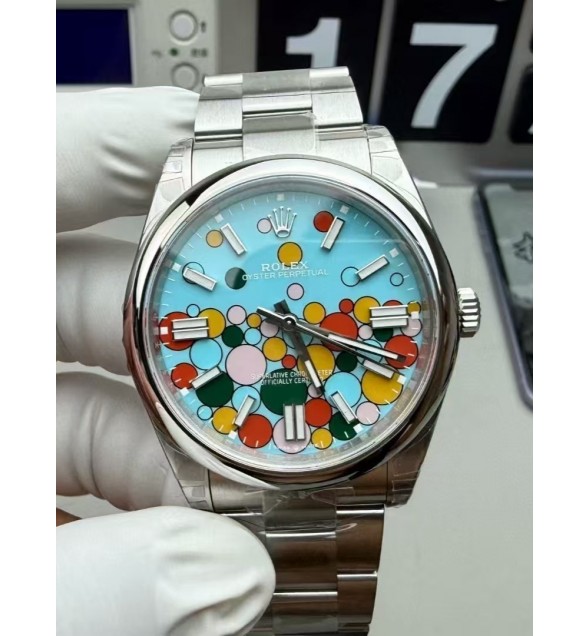 Oyster Perpetual 124300 41mm VSF 1:1 Best Edition 904L Steel Celebration Bubble Dial VS3230 V2