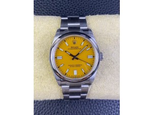 OYSTER PERPETUAL 124300 41MM VSF 1:1 BEST EDITION 904L STEEL YELLOW DIAL VS3230 V2