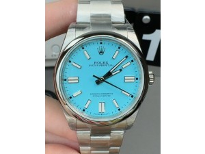 OYSTER PERPETUAL 124300 41MM VSF 1:1 BEST EDITION 904L STEEL TIFFANY BLUE DIAL VS3230