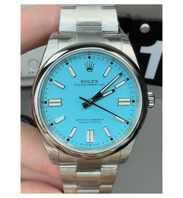OYSTER PERPETUAL 124300 41MM VSF 1:1 BEST EDITION 904L STEEL TIFFANY BLUE DIAL VS3230
