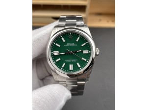 OYSTER PERPETUAL 124300 41MM VSF 1:1 BEST EDITION 904L STEEL GREEN DIAL VS3230 V2