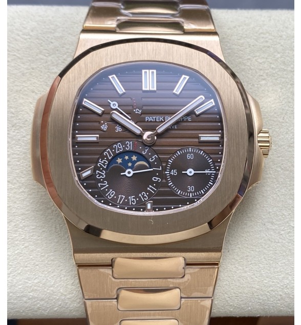 Nautilus 5712 RG PPF 1:1 Best Edition Brown Dial on RG Bracelet PPF240 Super Clone V6