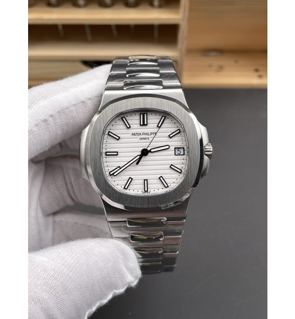 Nautilus 5711/1A SS DDF 1:1 Best Edition White Textured Dial On SS Bracelet Super Clone 324/330