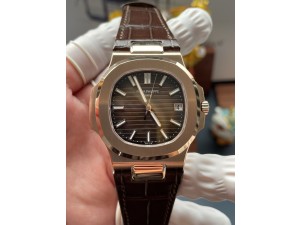 Nautilus 5711/1R RG DDF 1:1 Best Edition Brown Textured Dial on Brown Leather Strap A324/330 Super Clone(Weighted)