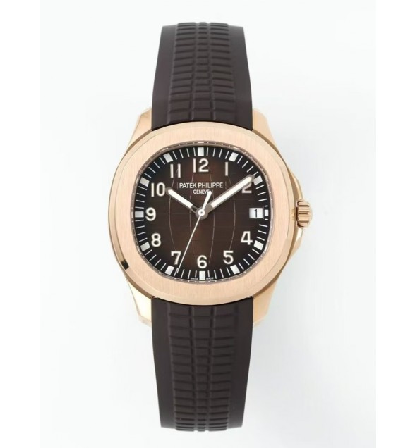 Aquanaut 5167 RG DDF 1:1 Best Edition Brown Dial on Brown Rubber Strap DD324/330 Super Clone (Weighted)