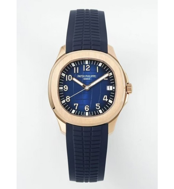 Aquanaut 5167 RG DDF 1:1 Best Edition Blue Dial on Blue Rubber Strap DD324/330 Super Clone (Weighted)