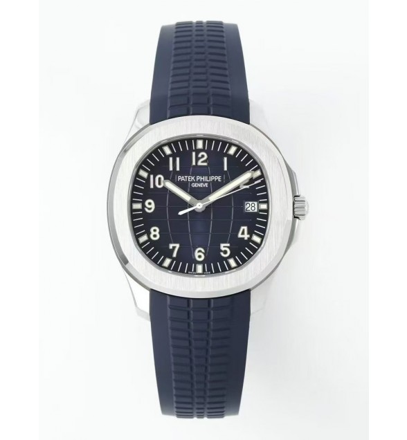 Aquanaut 5168G 42mm SS DDF 1:1 Best Edition Blue Dial on Blue Rubber Strap DD324/330 Super Clone (Weighted)