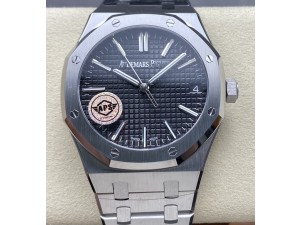 Royal Oak 15500 SS APSF 1:1 Best Edition Black Dial on SS Bracelet SA4302 Super Clone V2 (SW Dial)