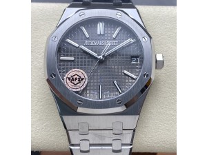Royal Oak 15500 SS APSF 1:1 Best Edition Gray Dial on SS Bracelet SA4302 Super Clone V2 (SW Dial)