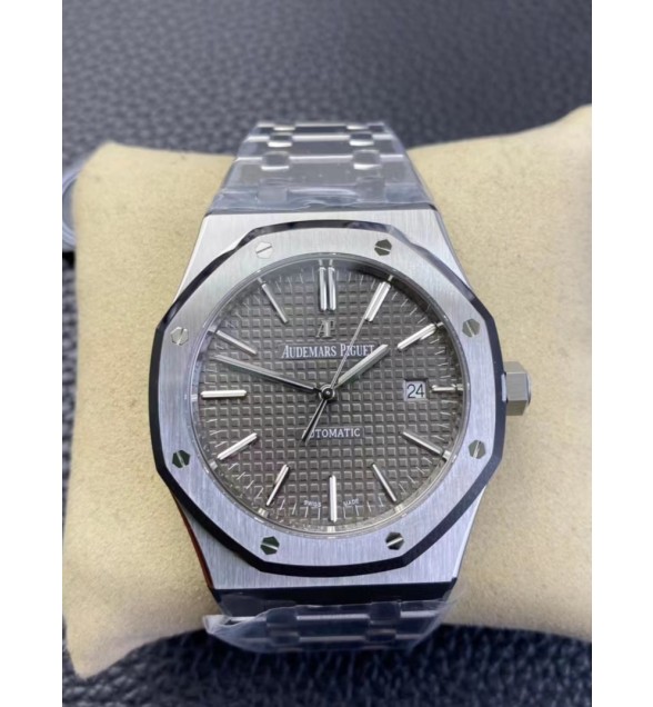 Royal Oak 41mm 15400 SS ZF 1:1 Best Edition Gray Textured Dial on SS Bracelet SA3120 Super Clone