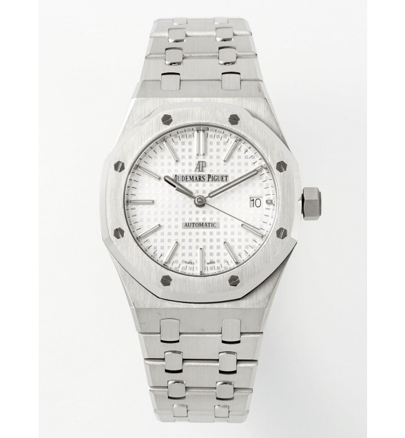 Royal Oak 41mm 15400 SS APSF 1:1 Best Edition White Textured Dial on SS Bracelet A3120 Super Clone V3