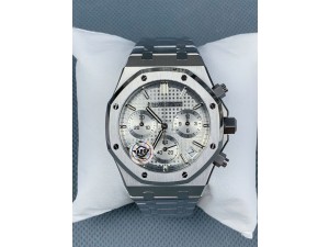Royal Oak Chrono 26240 SS APSF 1:1 Best Edition Silver Dial on SS Bracelet SA4401 Super Clone V2 (Free Sprung)